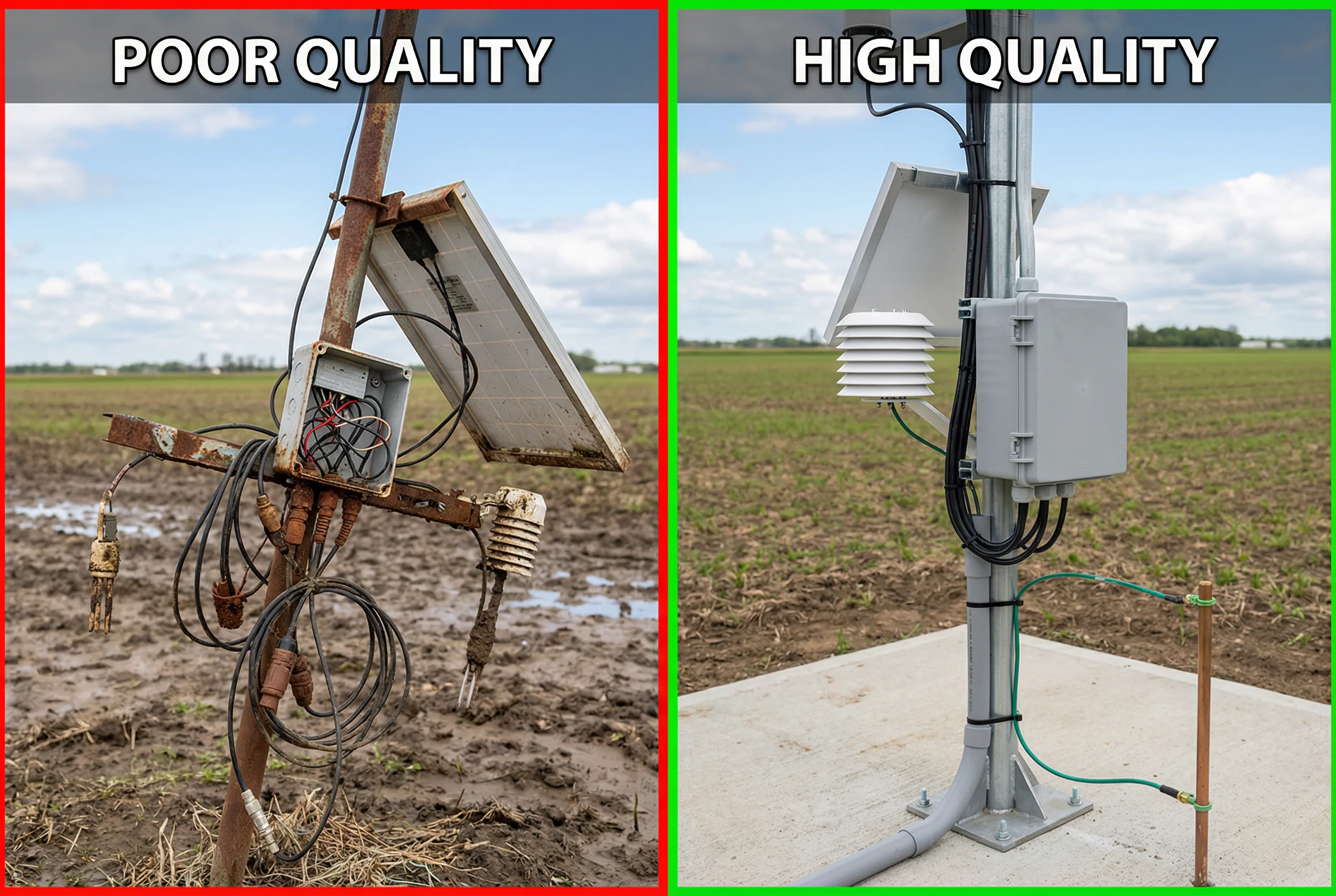 Quality Comparison: Poor vs High Quality Sensor Installation